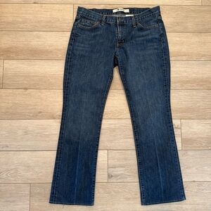 Gap Mid Rise Straight Boy Cut Classic Dark Wash Blue Denim Jeans Women's 10R EUC